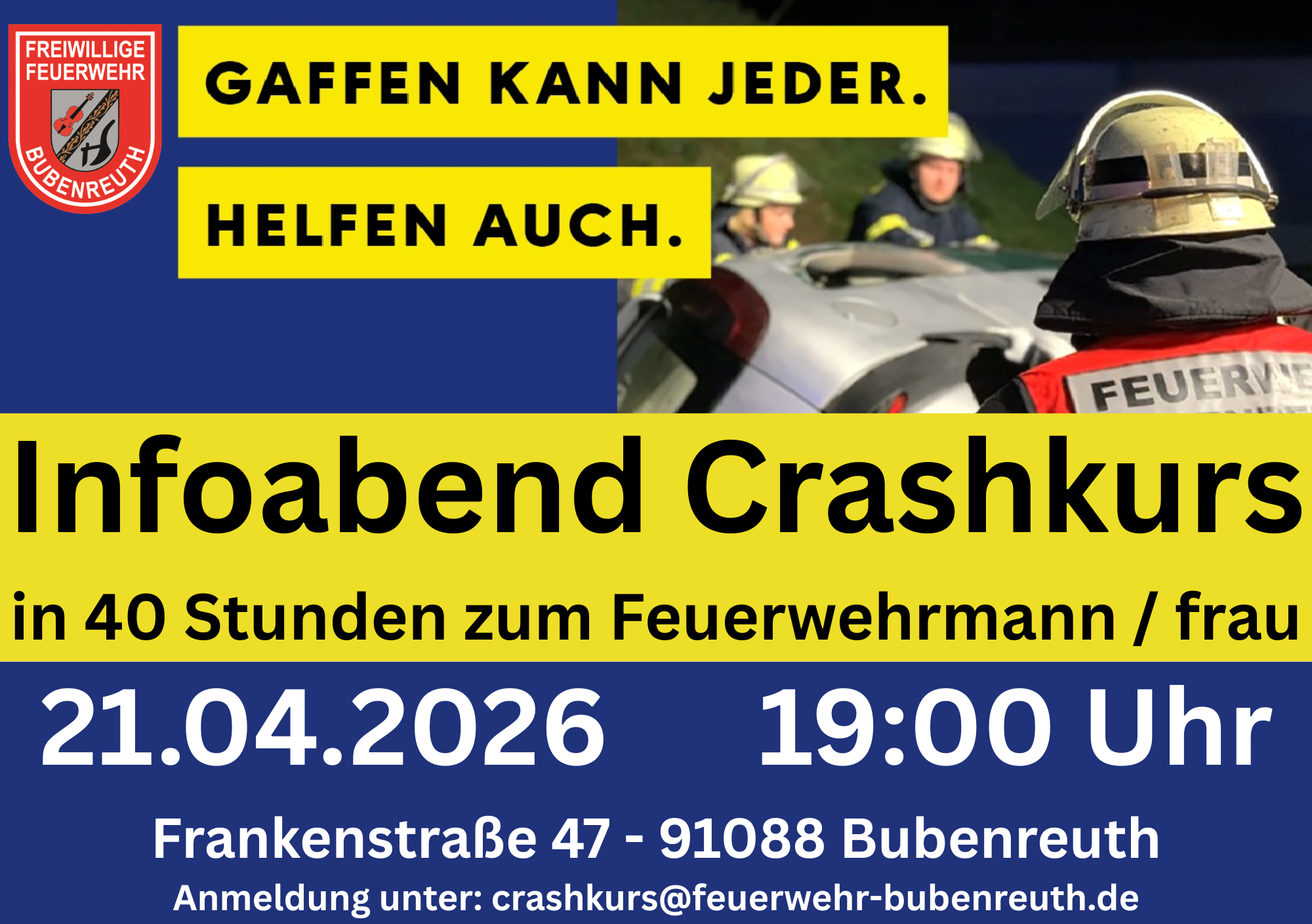 Infoabend Crashkurs in 40 Stunden zum Feuerwehrmann frau